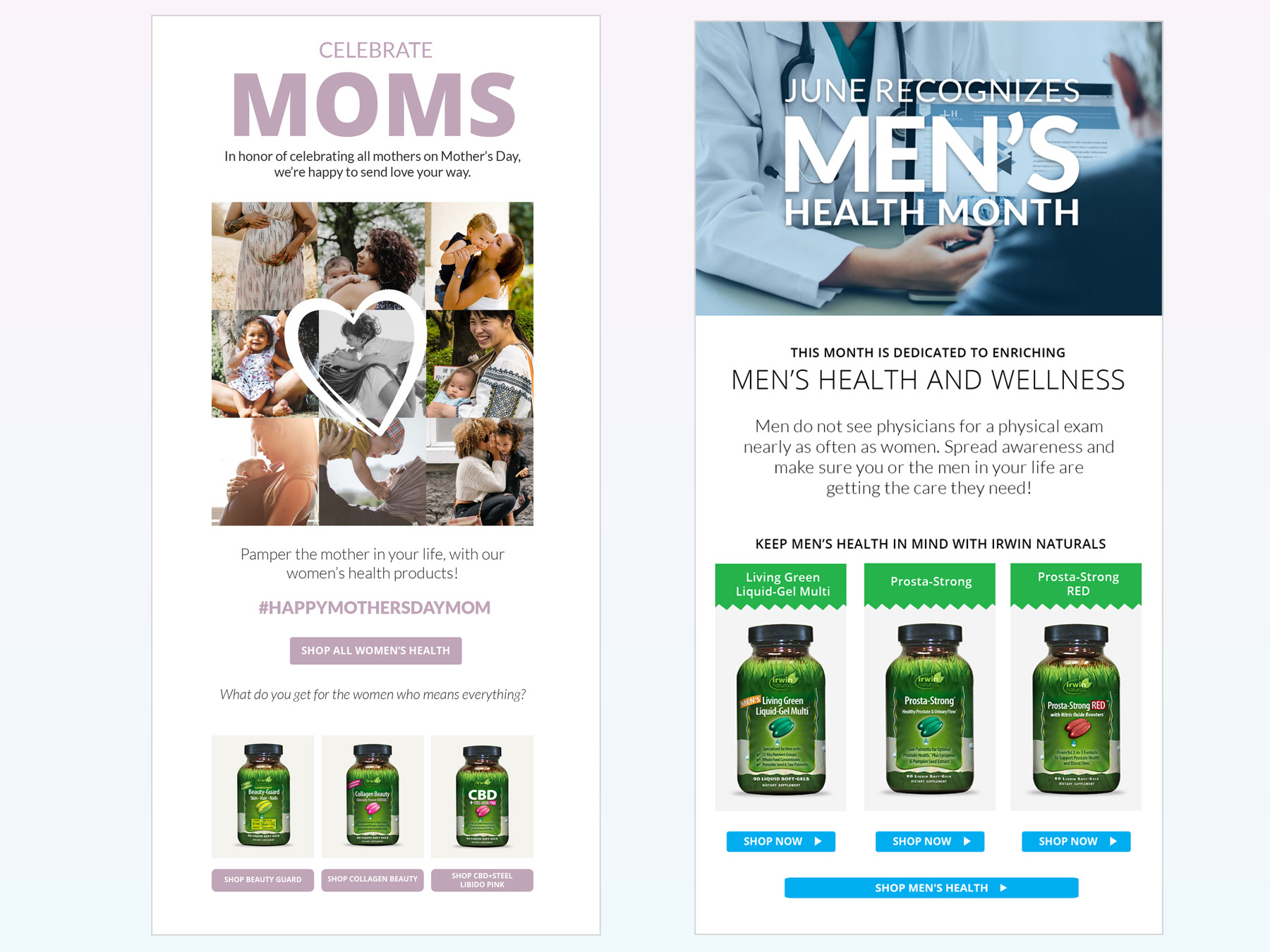 Irwin Naturals email campaign design