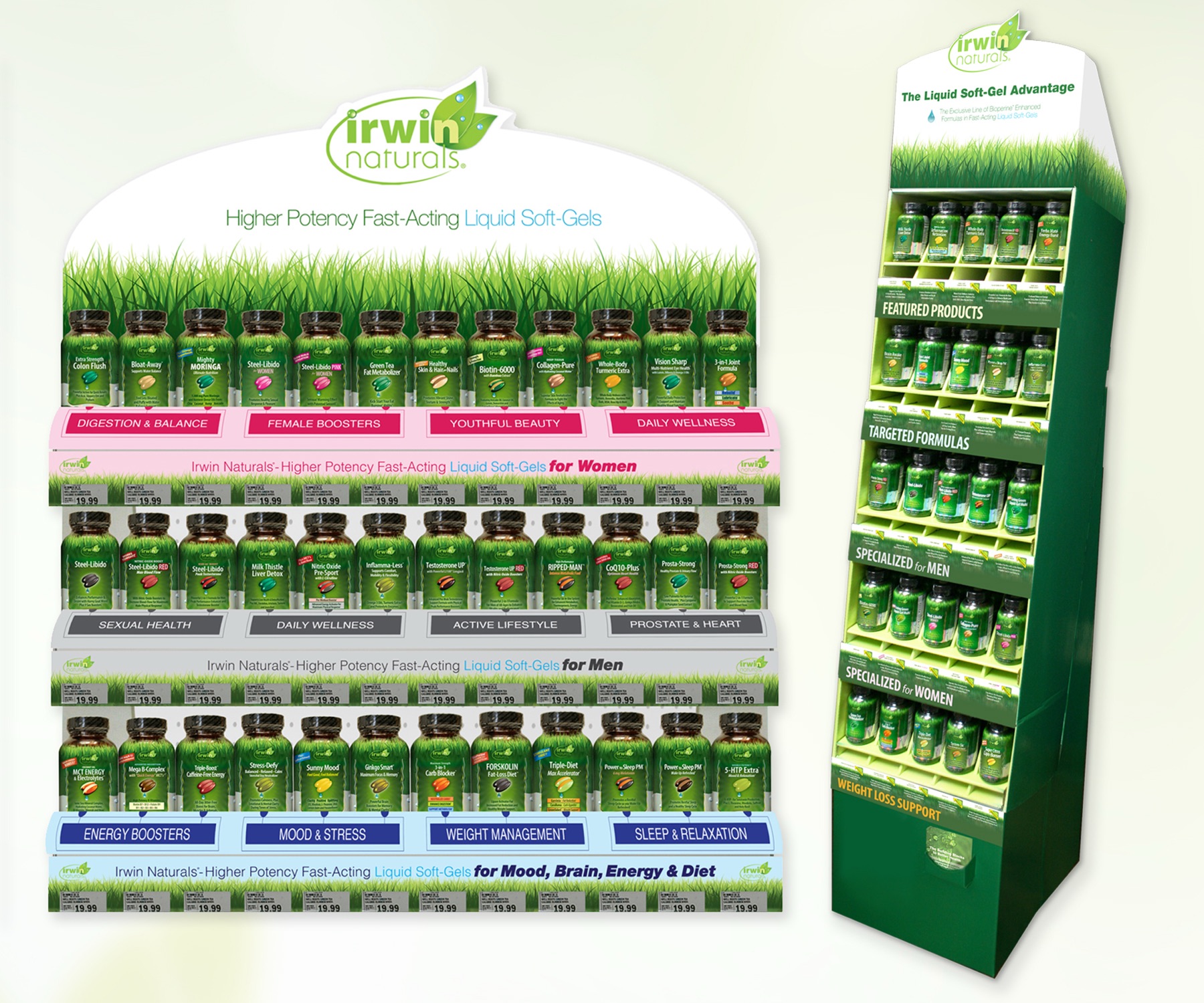 Irwin Naturals retail store display and floor display